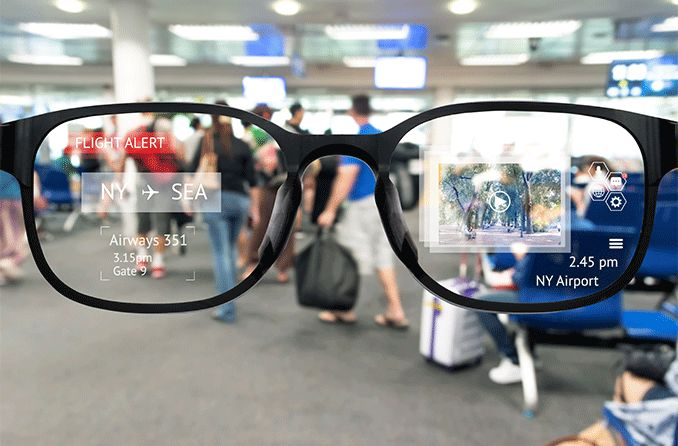 Augmented Reality Glasses AR glasses for gaming, navigation, and professional applications